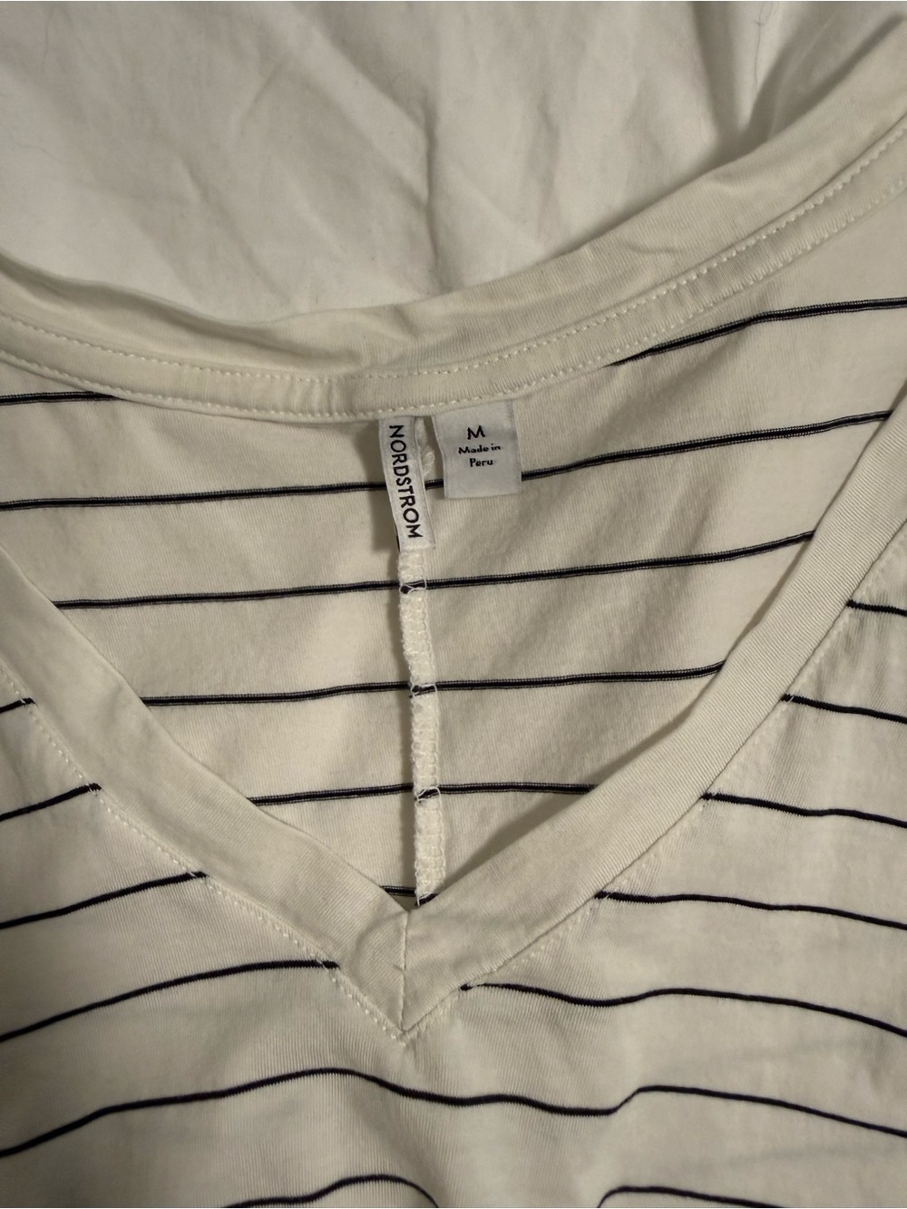 Nordstrom White Tank Top with Thin Black Stripes - Picture 3 of 4